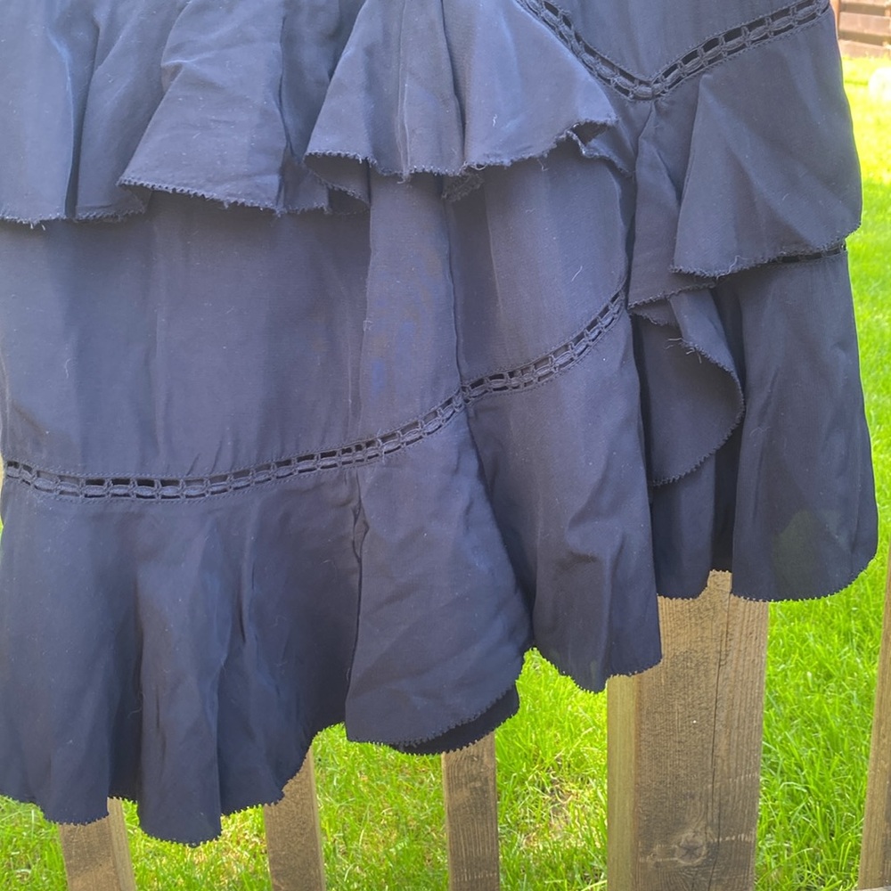 Something Navy Ruffle/Tiered Hi-lo Skirt - Picture 3 of 6